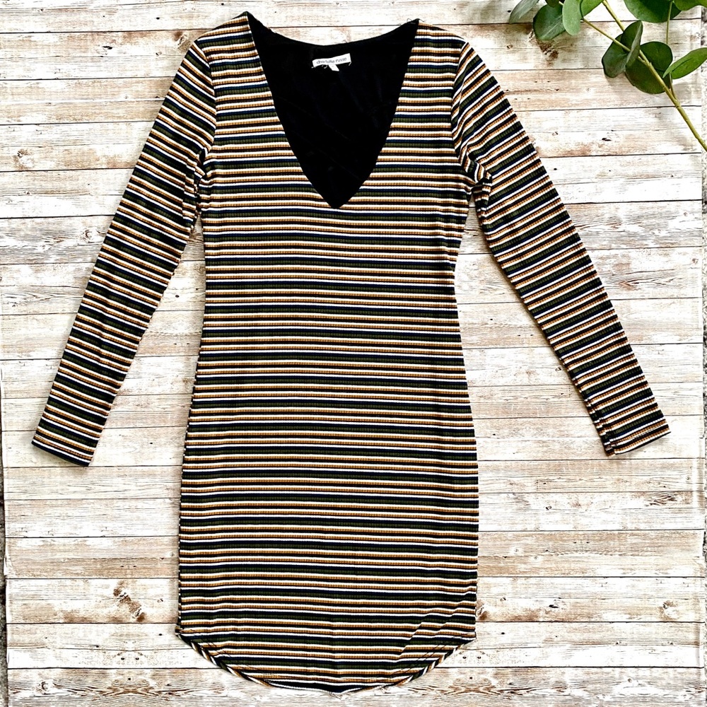 Charlotte Russe striped long sleeve mini dress